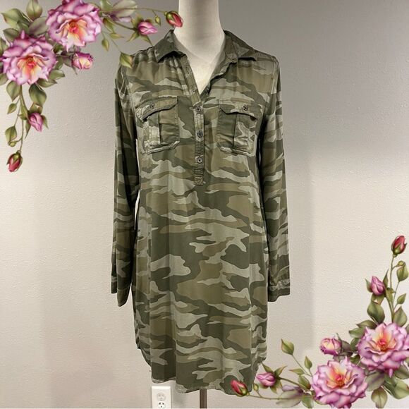 SO Camouflage Long Sleeve Shirt Dress size medium - Picture 1 of 13